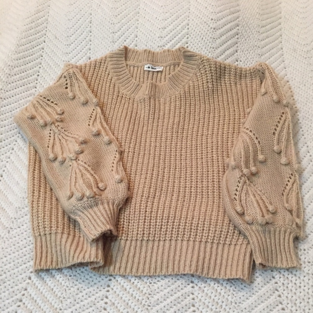 In Loom beige bubble cable knit sweater like new 👀 🤎 - Picture 3 of 6